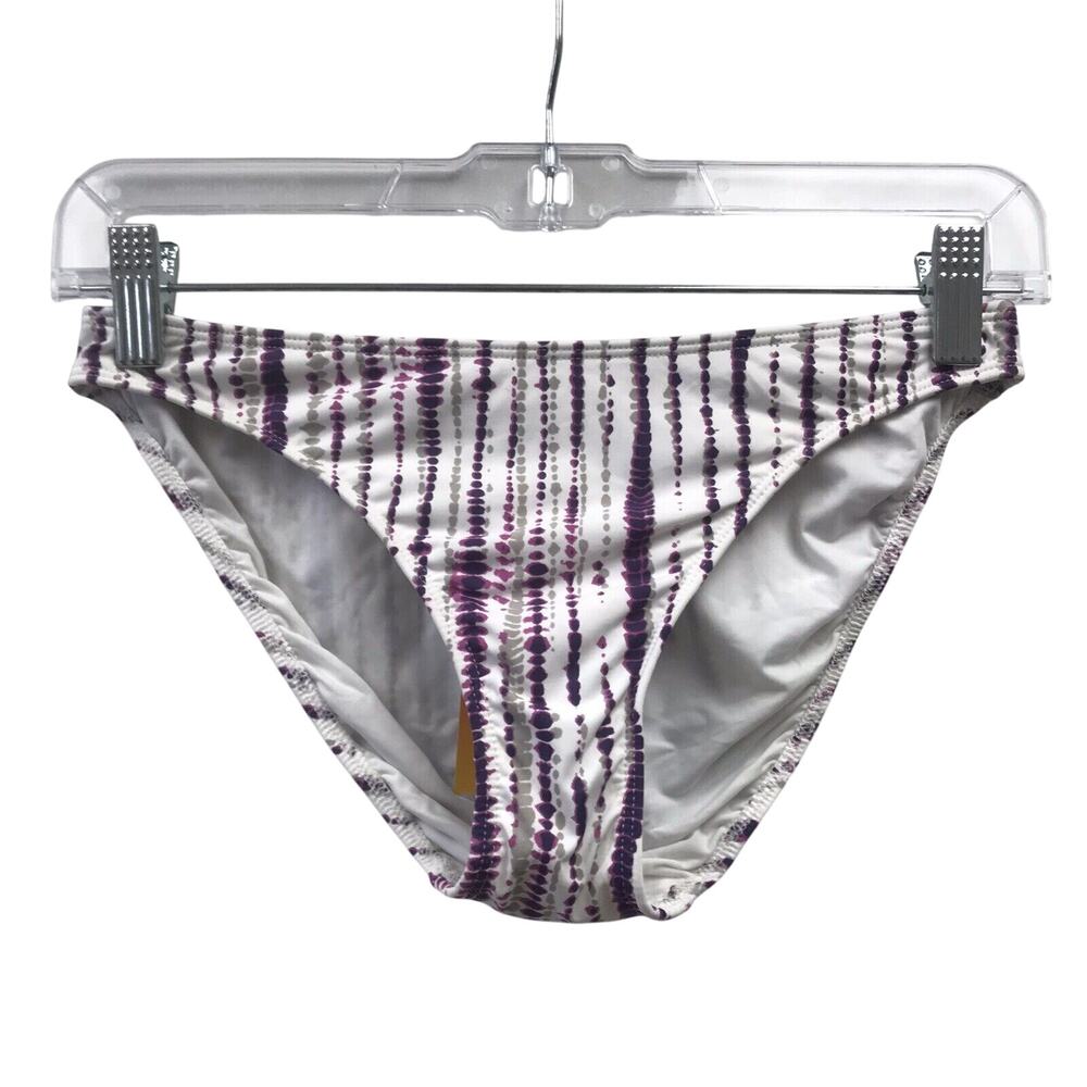 Despi Bikini Juniors Medium Swim Suit Bottom White Purple Gray